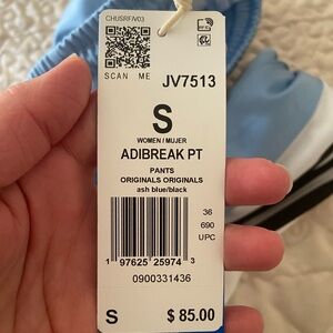 Adidas Black and Light Blue Women's Pants